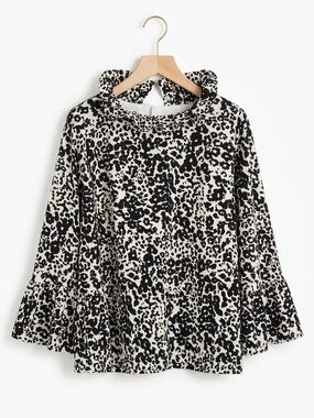 Elizabeth Wilson Leopard Print Statement Top